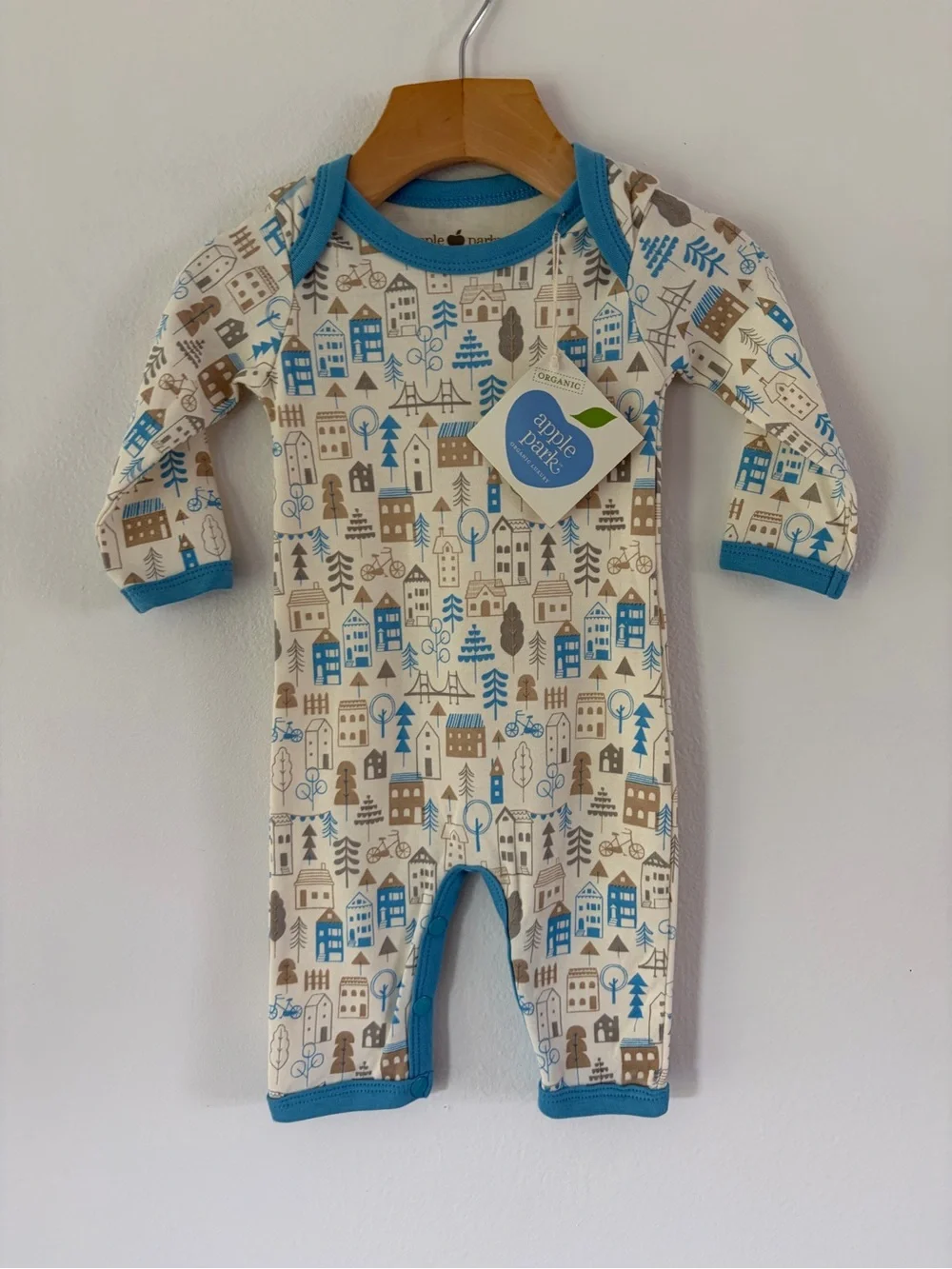 Apple Park Organic Luxury 100% Organic Cotton Long‎ Sleeve One Piece Outfit